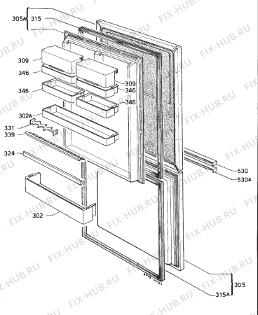 Взрыв-схема холодильника Zanussi Z22/9G - Схема узла Door 003